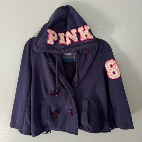 PINK Hooded Crop Jacket - Picture 1 of 10